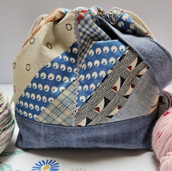 Patchwork Drawstring Bag - Picture 7 of 8